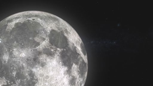 Bright full moon over the Milky Way with copy space. High resolution image.