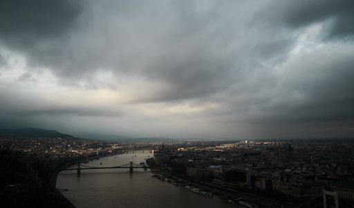 a image of budapest as the weather is shifting