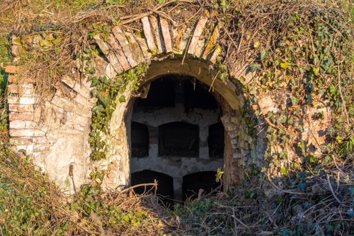an old crypt vandalized - desecrated