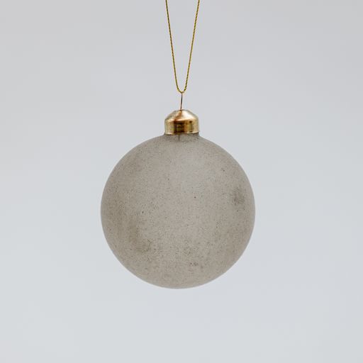 A light gray Christmas ball with a matt surface