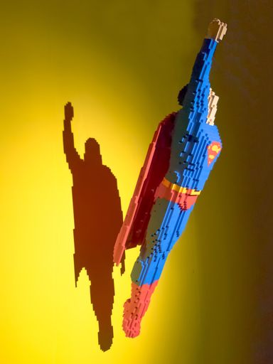 The wonderful Lego Superman models by Nathan Sawaya from the Art of the Brick exhibition in London