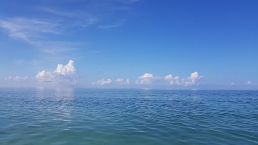 A mesmerizing scenery of the calm ocean waves under the clear sky