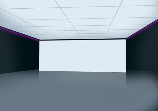 A 3D rendering of a modern, minimalist room providing a blank canvas for creative ideas