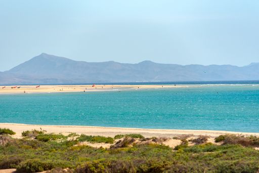 A beautiful view at Playa de Sotavento in Fuerteventura, Spain
