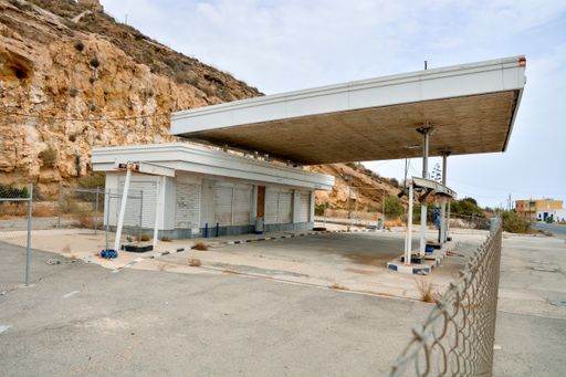 A view of an abandoned gas station in Andalucia,South Spain