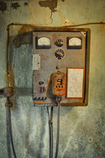 vintage  electrical cabinet in old hous