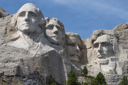 A scenery of the famous historic Mount Rushmore in South Dakota