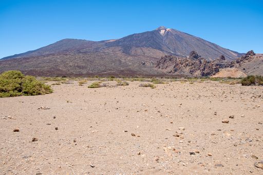 Desert view near the Teide volcano summit. Island of Tenerife. Canary Islands, Spain.