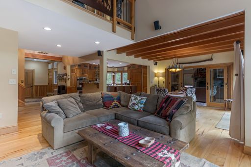 An interior shot of a cozy living room.