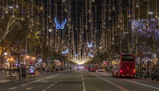 Barcelona walk seeing the Christmas lights of Paseo de Gracia. The center town and the most tipical comercial street.