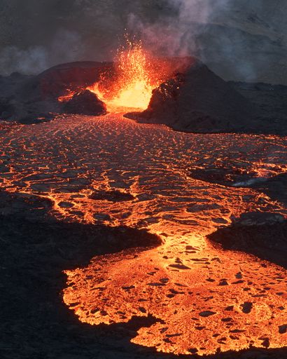 The Fagradalsfjall Volcano eruption in August in Iceland