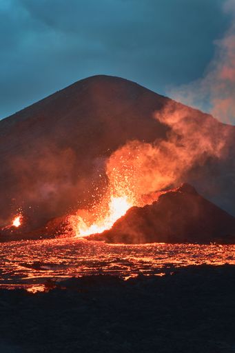 The Fagradalsfjall Volcano eruption in August in Iceland
