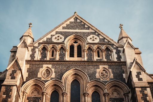 A closeup of the Duke University Chapel in Durham, North Carolina, United States