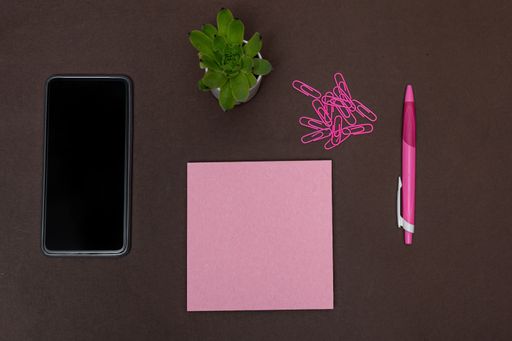 Blank Notes Writing New Messege Updates Ideas Next To Mobile. Showing Envelope Folding Sending Letters Post Address And Email Phone.