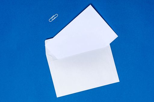 Woman Hand Holding Blank Notes Writing New Messege Updates Ideas. Lady Palm Showing Envelope Folding Sending Letters Post Address.