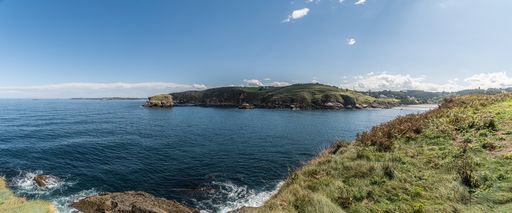 A beautiful shot of the blue waterscape, scenic Bay of Biscay, Asturias