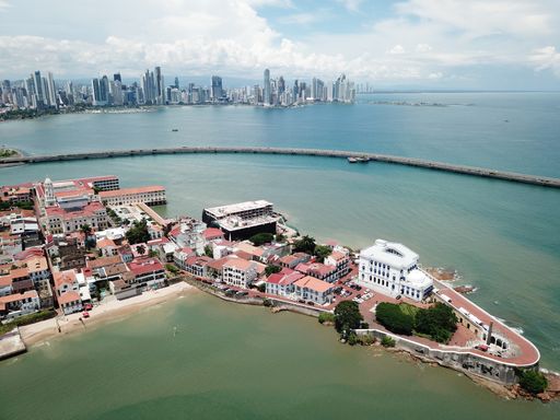 The aerial view of the old city og Panama