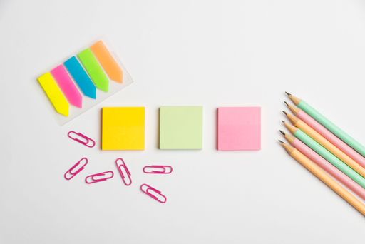 Flashy School Office Supplies, Teaching Learning Collections, Creative Writing Tools, Mixed Student Stuff Pen Paper Notebook Sticky Notes Pencil