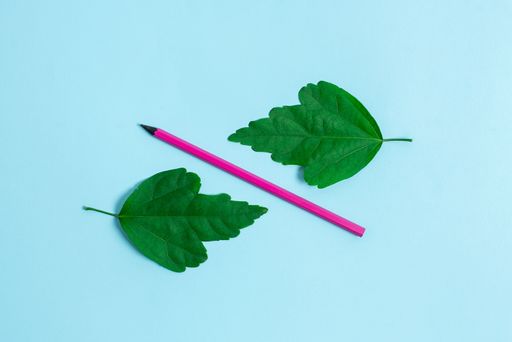 Comparison of Two Objects Blocks Pencils Sticker Notes Facing Inward Outward Making An Arrangement In A flatlay Lay Perspective