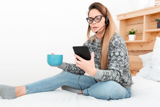Entrepreneur Checking Reading Emails, Student Sending Message Online, Creating Blog Content, Watching Internet Videos, Podcast Listening