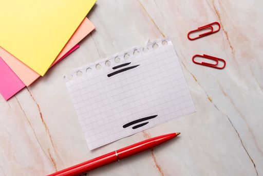 Fresh Concept Creative Take Note Pen Productive Mindset Writing Materials Bussiness Implements Office Supply Stack Sticky Notes Paper Clips