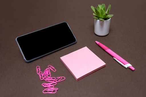 Blank Notes Writing New Messege Updates Ideas Next To Mobile. Showing Envelope Folding Sending Letters Post Address And Email Phone.