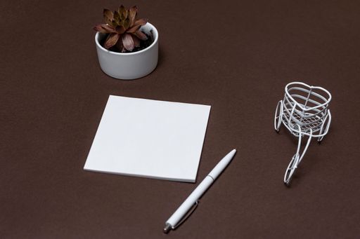 Blank Notes Writing New Messege Updates Ideas Next To Mobile. Showing Envelope Folding Sending Letters Post Address And Email Phone.