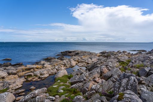 A beautiful shot of a rocky shore on the