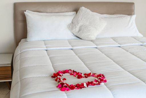 Luxury interior design of a modern bedroom,