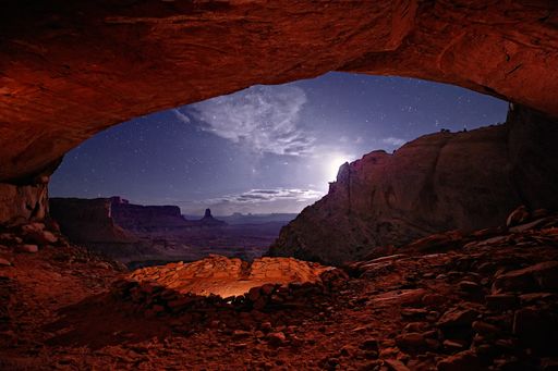 A beautiful shot of the False Kiva in Utah Canyonlands National Park in the USA