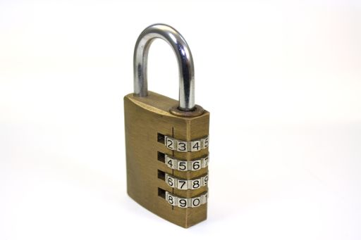 A code padlock isolated on white background