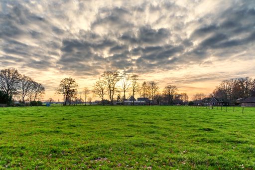 December sunset over a polder landscape in Lunteren NL