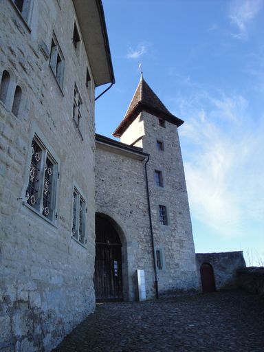 Outside view of Kyburg Castle near Winterthur, Canton Zurich, Switzerland. A popular weekend destination