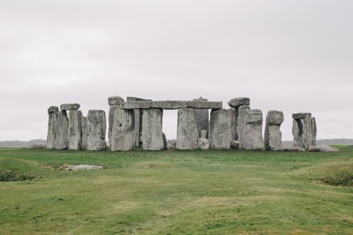 The famous Stonehenge, the United Kingdom under the cloudy sky