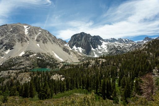 A high angle shot of the famous Temple Crag in California, the USA