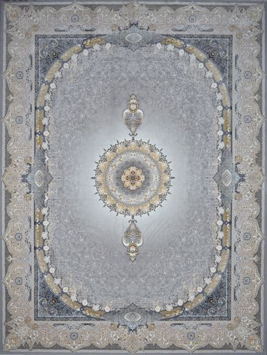 A vertical shot of a carpet with small details.