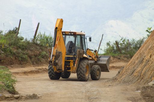 An industrial excavator working outdoors