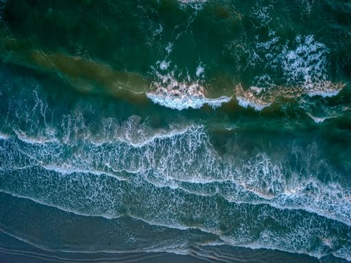 A top view shot of a Danish Seascape at its northern west coast