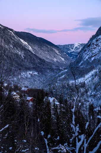 A breathtaking view of Rjukan, Norway during the winter season