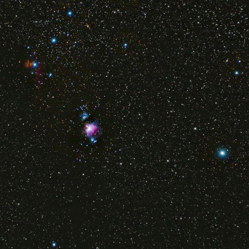 A beautiful starry backdrop with Orion Nebula.
