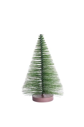 A cute small miniature Christmas tree isolated on white background