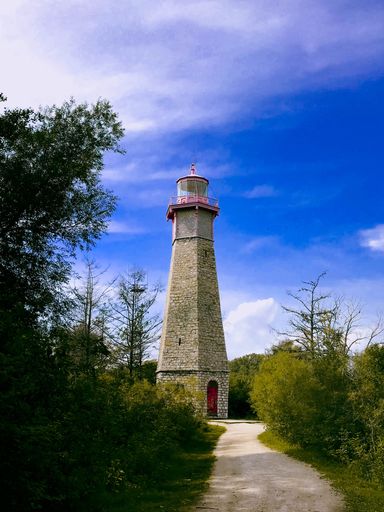 Gibraltar Point Lighthouse located on the Toronto Islands in Toronto, Ontario, Canada.