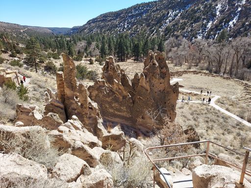 A mountain and natural geological formation stones under sunlight in a canyon, New Mexico
