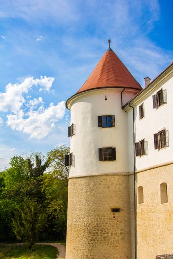 Mokrice castle near Brezice town in Slovenia is an example of a medieval castle, later made into a hotel and a golf course