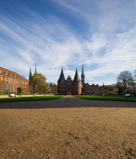 The Holsten Gate Square in Lubeck, Germany during daylight