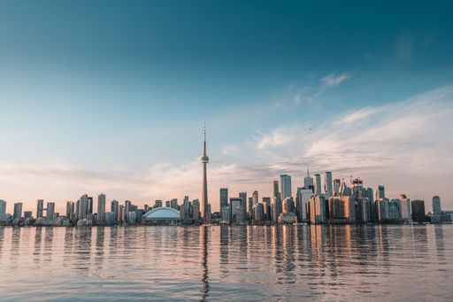 Toronto skyline at Ontario, Canada in winter 2020
