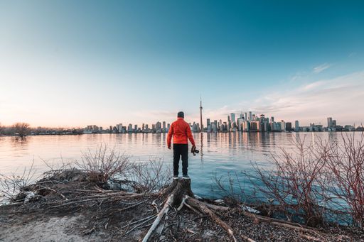 Toronto skyline at Ontario, Canada in winter 2020