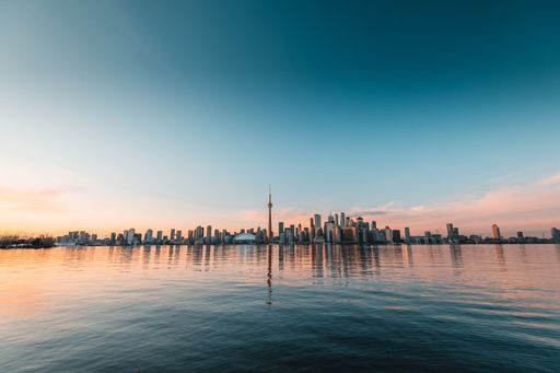 Toronto skyline at Ontario, Canada in winter 2020