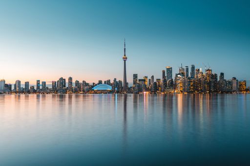 Toronto skyline at Ontario, Canada in winter 2020