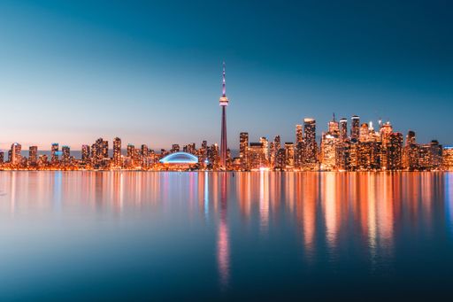 Toronto skyline at Ontario, Canada in winter 2020